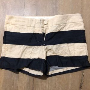 Striped linen shorts